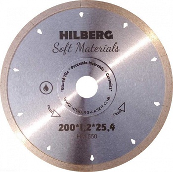 Диск алмазный 200х25.4х1.2 по керамограниту Hyper Thin //HILBERG