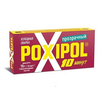 Холодная сварка POXIPOL 10 мин прозрачный красная коробка 14 мл