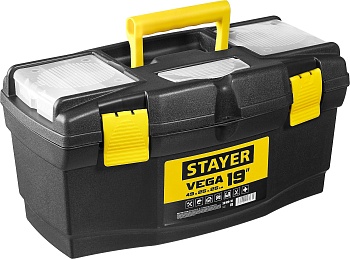 Ящик для инструментов 19", размер 490х250х250мм, пластик //STAYER VEGA-19  